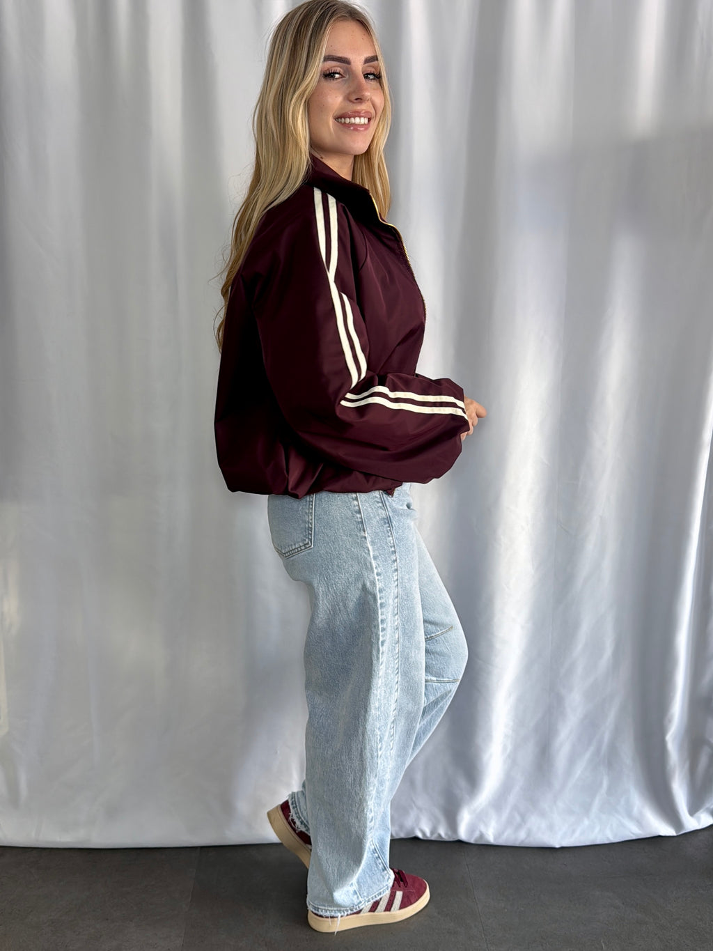 Julia Jacket Burgundy Stripe