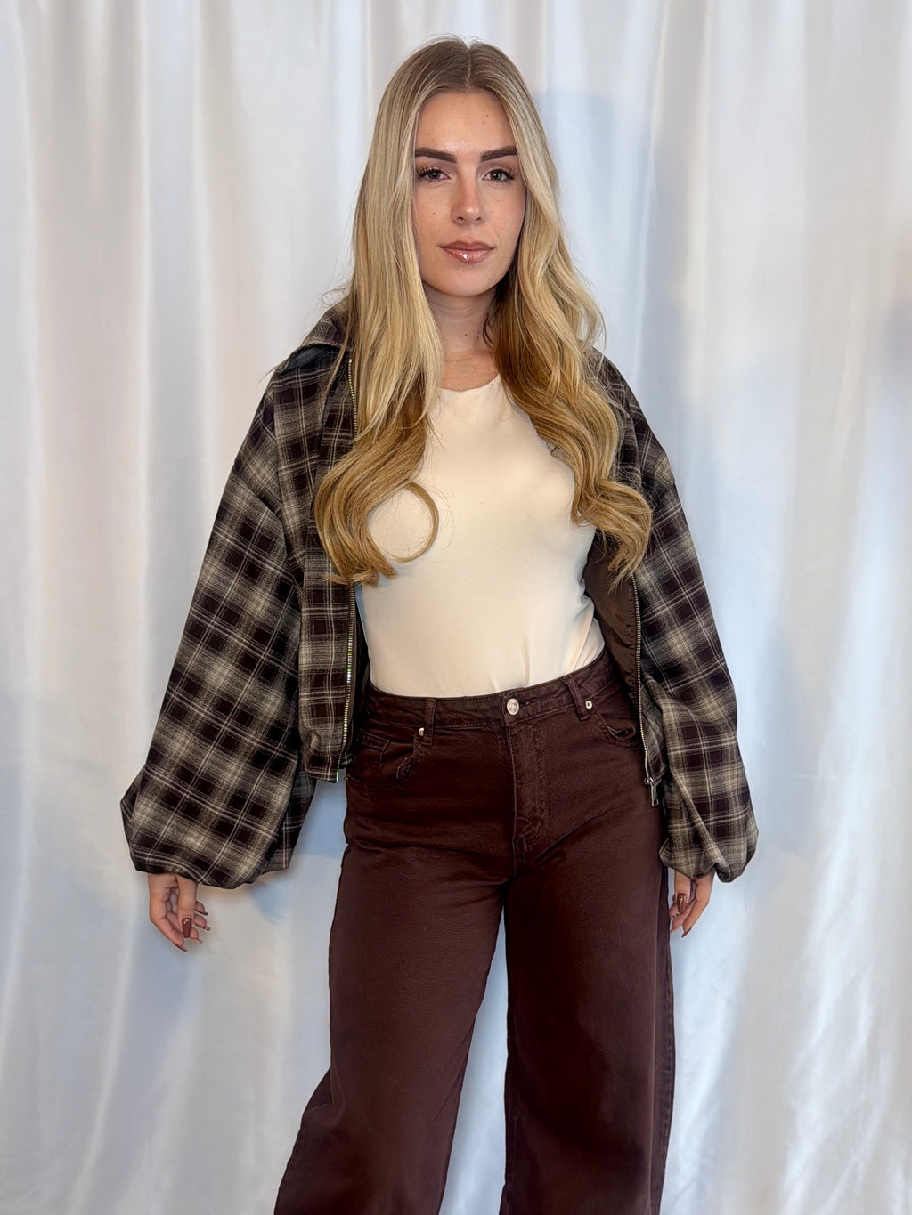 Ruitjes Jacket Brown