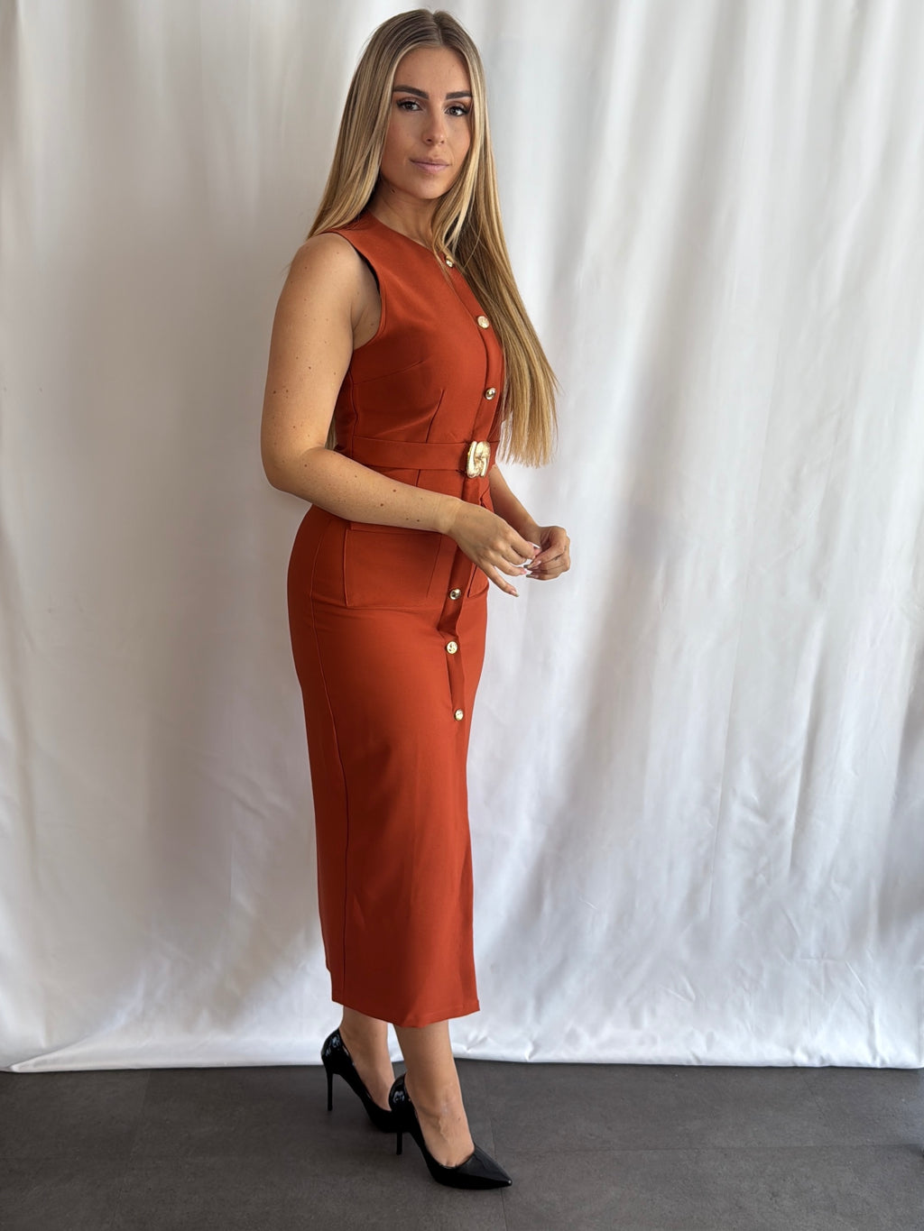 Deborah Dress Terracotta