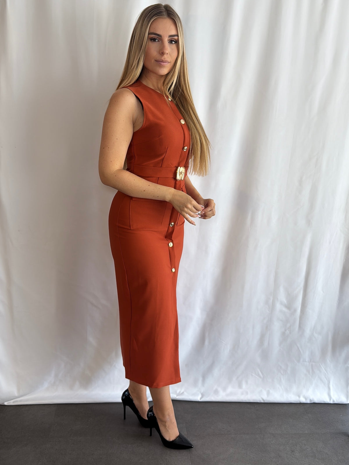 Deborah Dress Terracotta