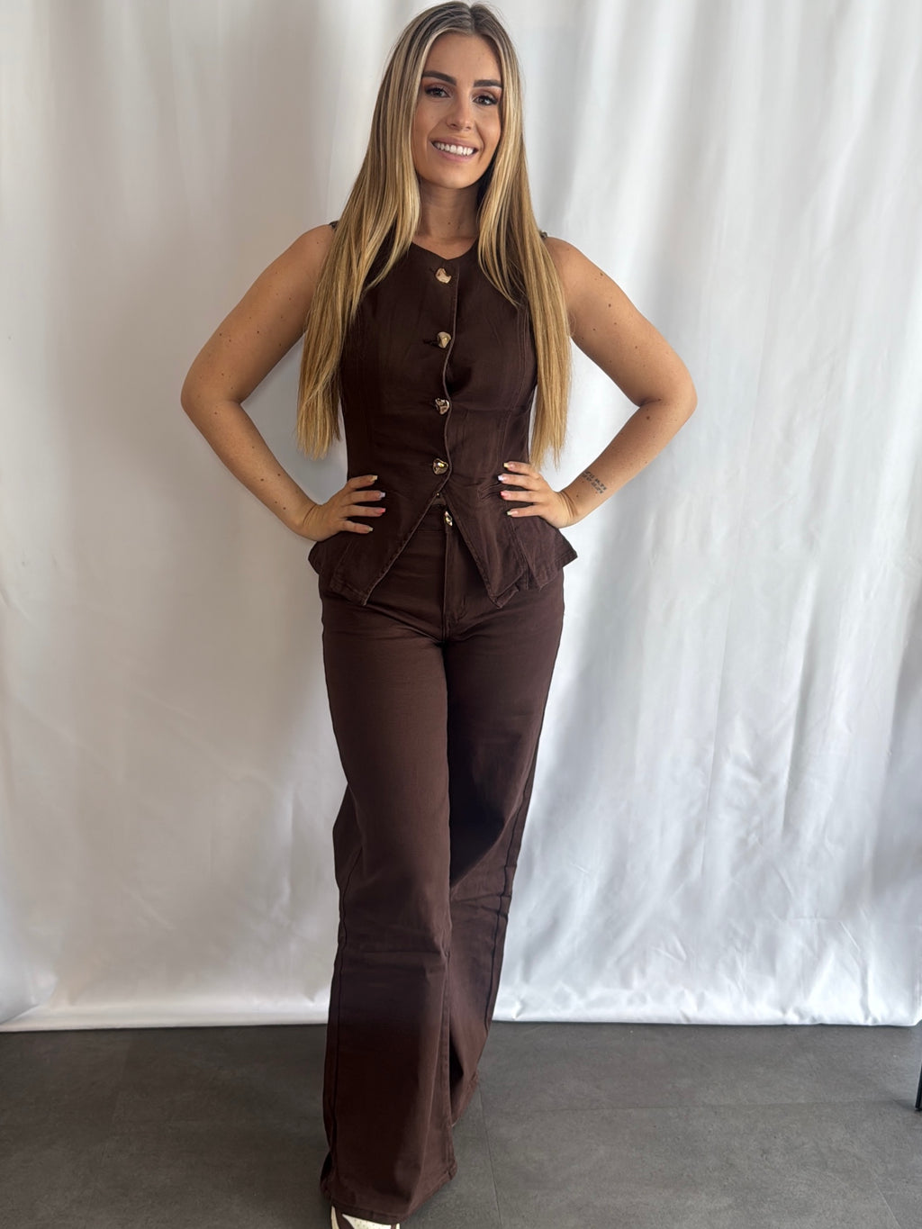 Cici Set Denim Brown