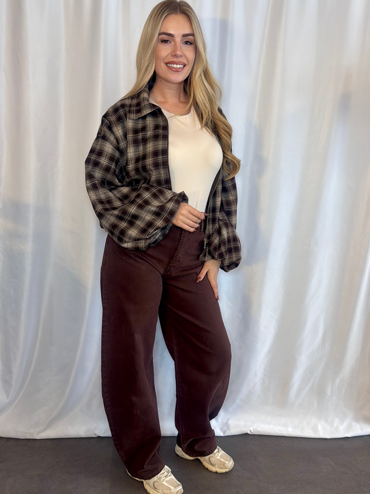 Ruitjes Jacket Brown