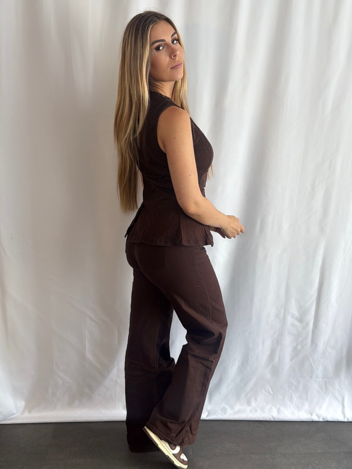 Cici Set Denim Brown