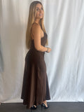Deveny Dress Satin Brown