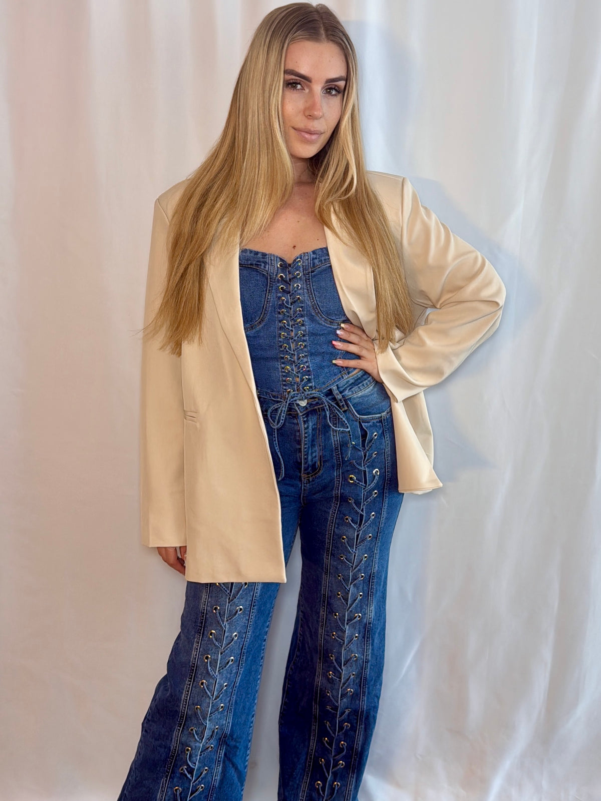 Charlie Denim Set Laces