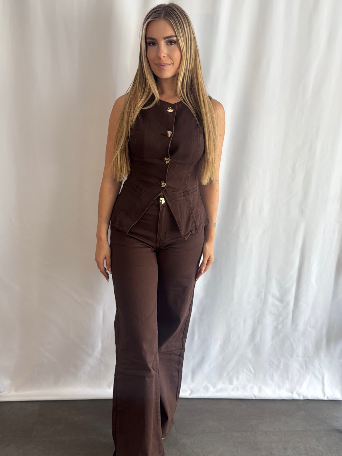 Cici Set Denim Brown