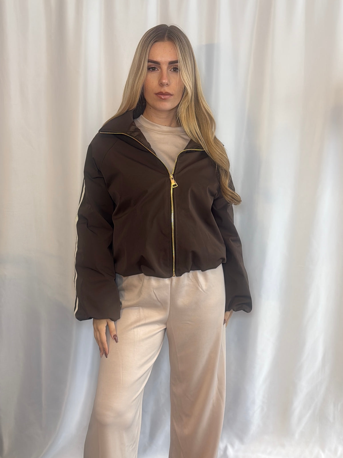 Julia Jacket Brown Stripe