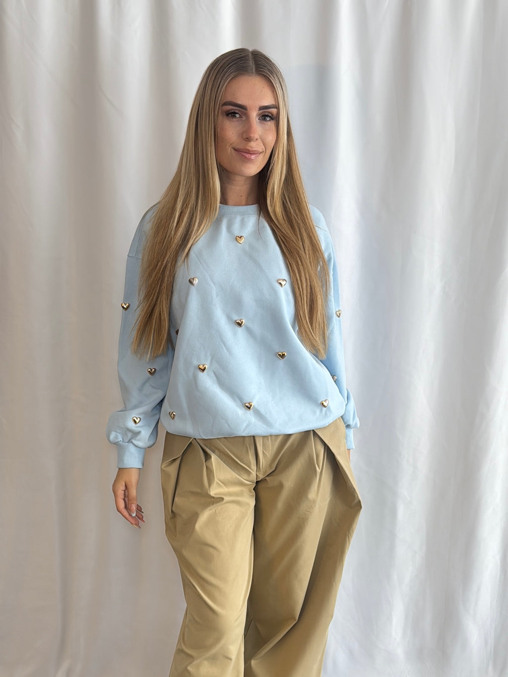 Linda Heart Sweater Blue
