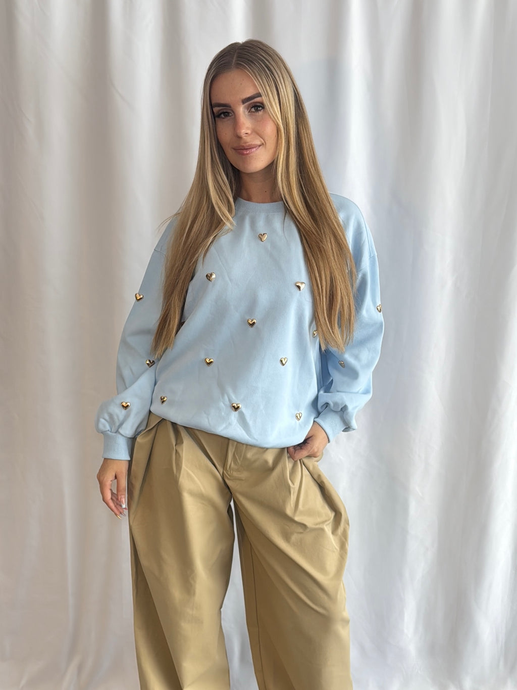 Linda Heart Sweater Blue