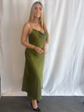 Deveny Dress Satin Green