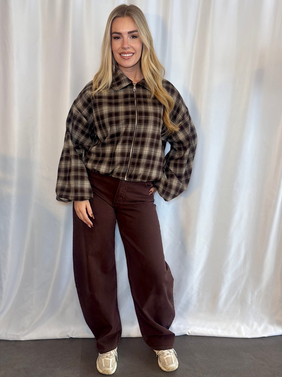Ruitjes Jacket Brown