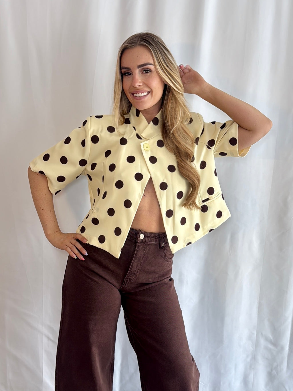 Barbera Blazer Cropped Polkadot