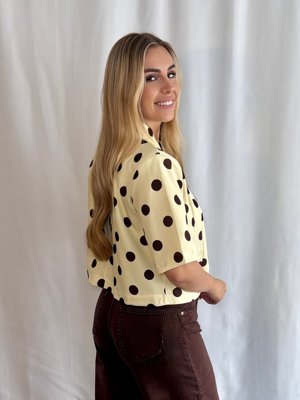 Barbera Blazer Cropped Polkadot
