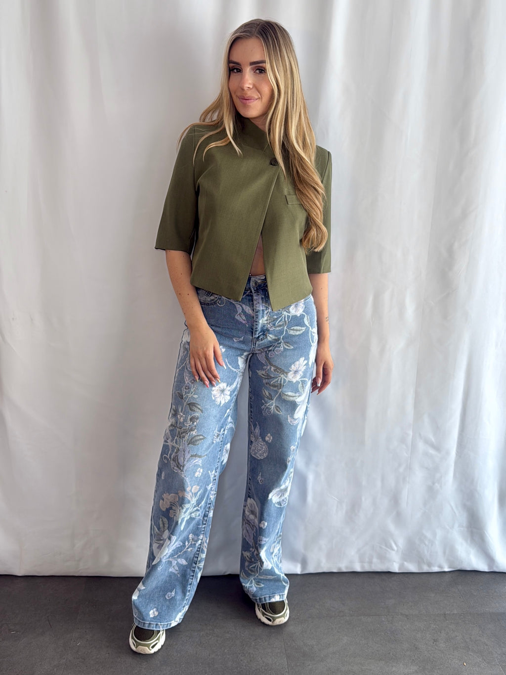 Bianca Blazer Cropped Green