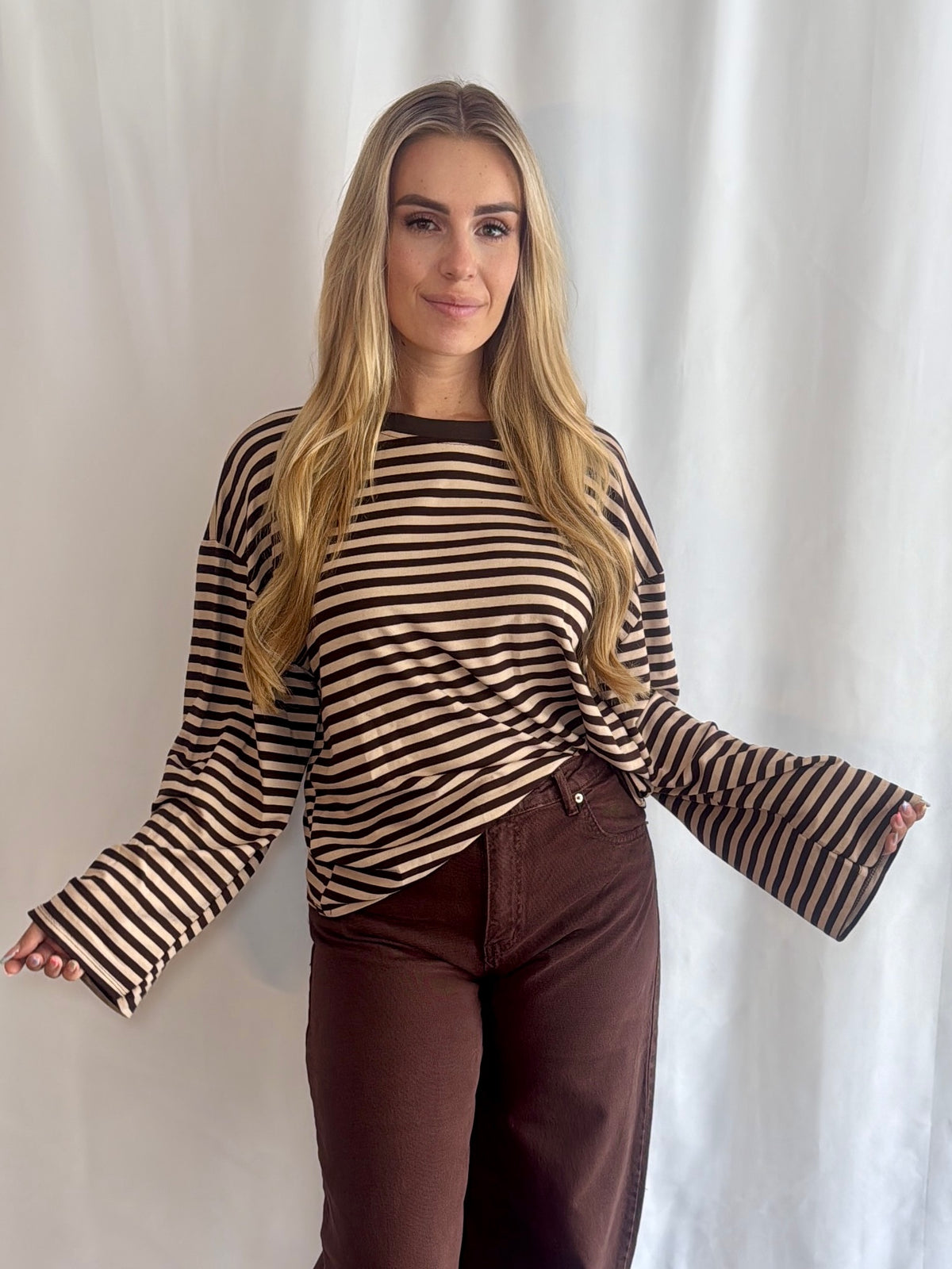 Lesley Longsleeve Beige/Brown