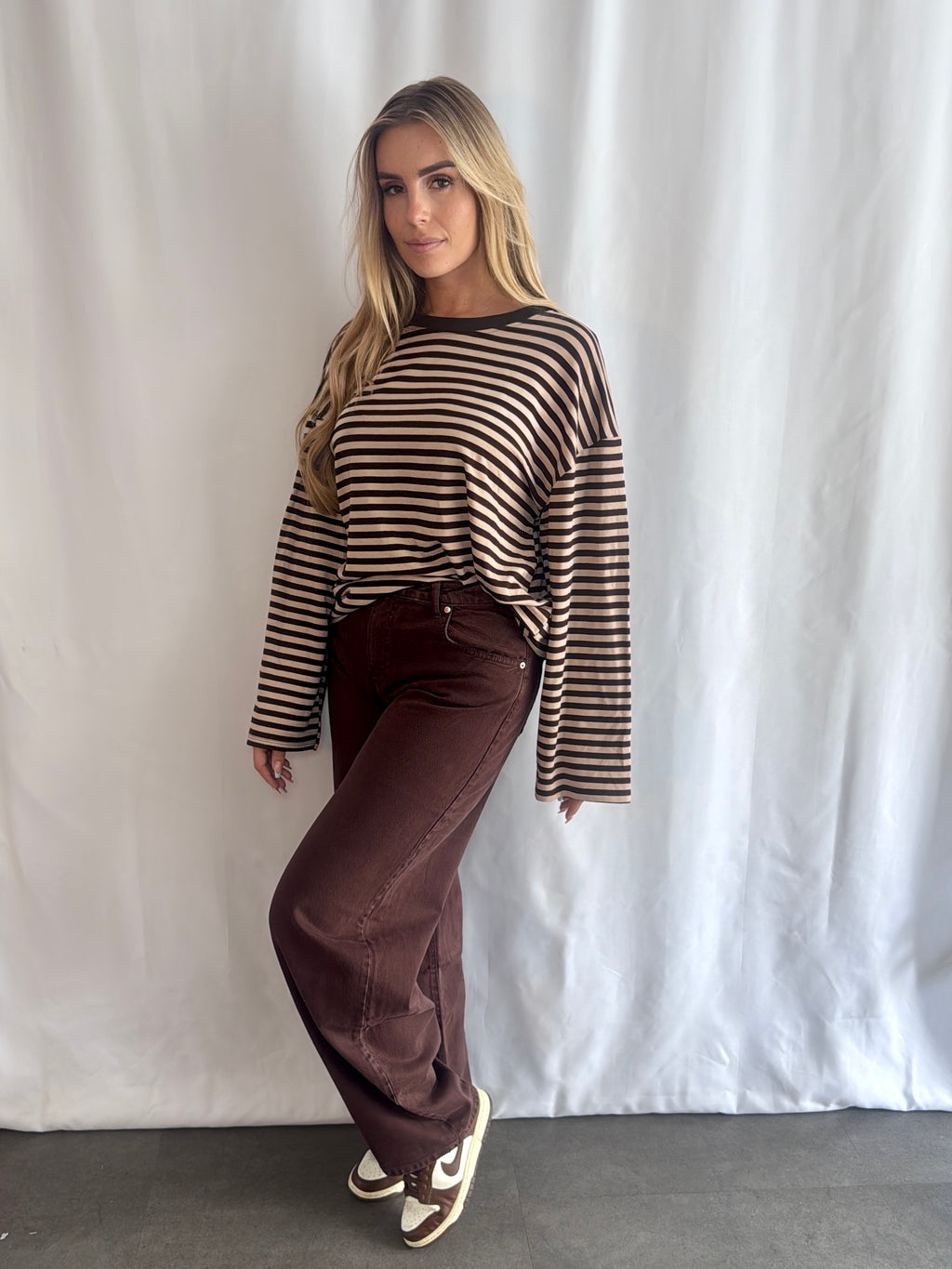 Lesley Longsleeve Beige/Brown