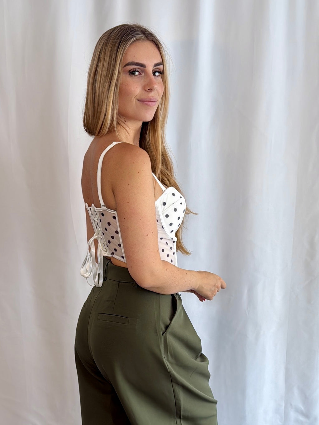 Polka Corset White