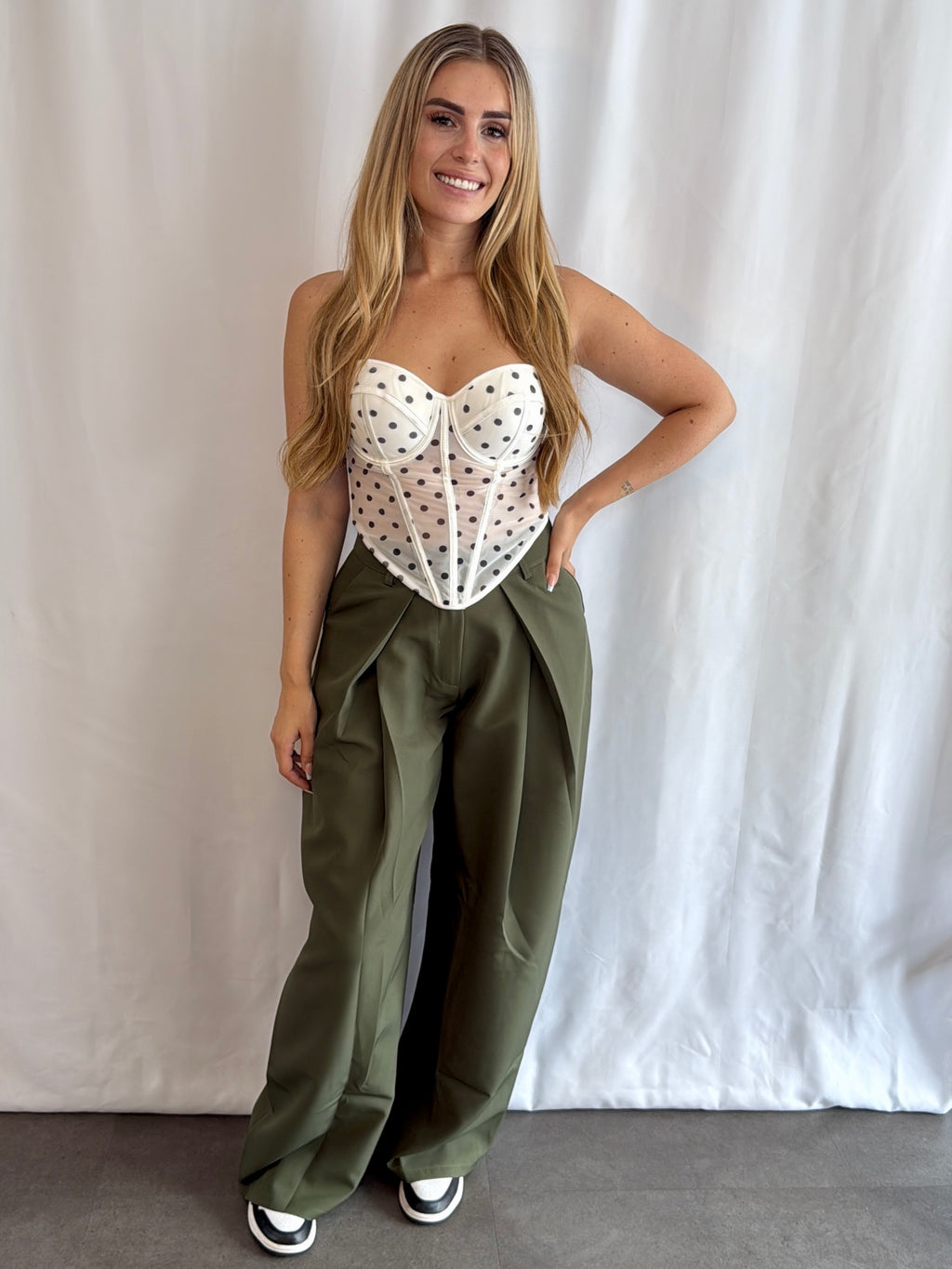 Polka Corset White